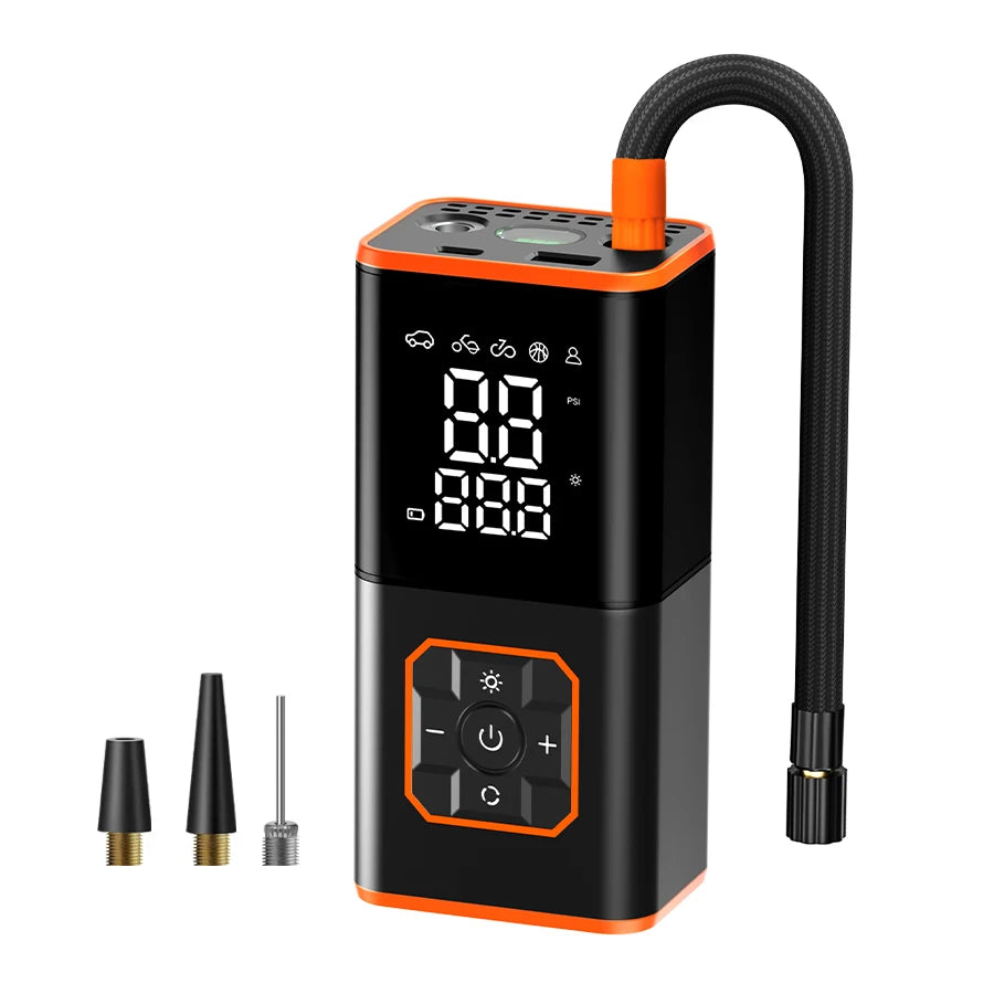 2-in-1 Portable Tire Inflator & Car Battery Charger – 150 PSI Air Compressor for Cars, SUVs & Trucks